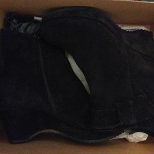 Women's Black Suede Ankle Boots